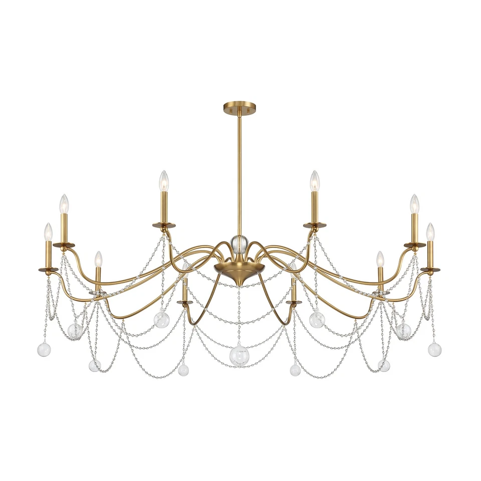 Savoy House 1-7504-10 Mariposa 10 Luces 60"W Cristal Estilo Vela - Latón Foto 4 de 4