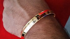 Khanda Engraved Kara Sikh Kada Silver Gold or Plated Singh Khalsa Bangle BB16