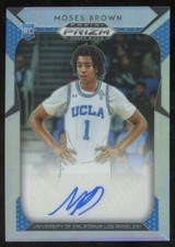 2019-20 Panini Prizm Draft Picks Moses Brown Rookie Auto Silver Prizm RC #95
