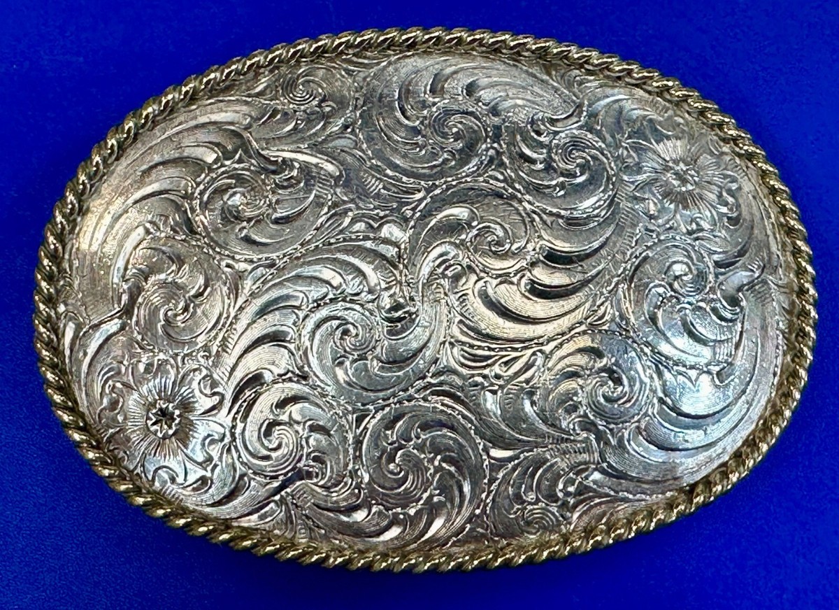 CAROLE LITTLE Vintage Designer Genuine Leather Western Belt Antique Silver Oval Buy Cowgirl Belt Buckle Western Oval Metal 20 Mm | Capo Pelle main image 3