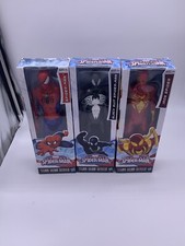Marvel Ultimate Spiderman- BlackSuit, IronSpider, SpiderMan: 12" Action Figures