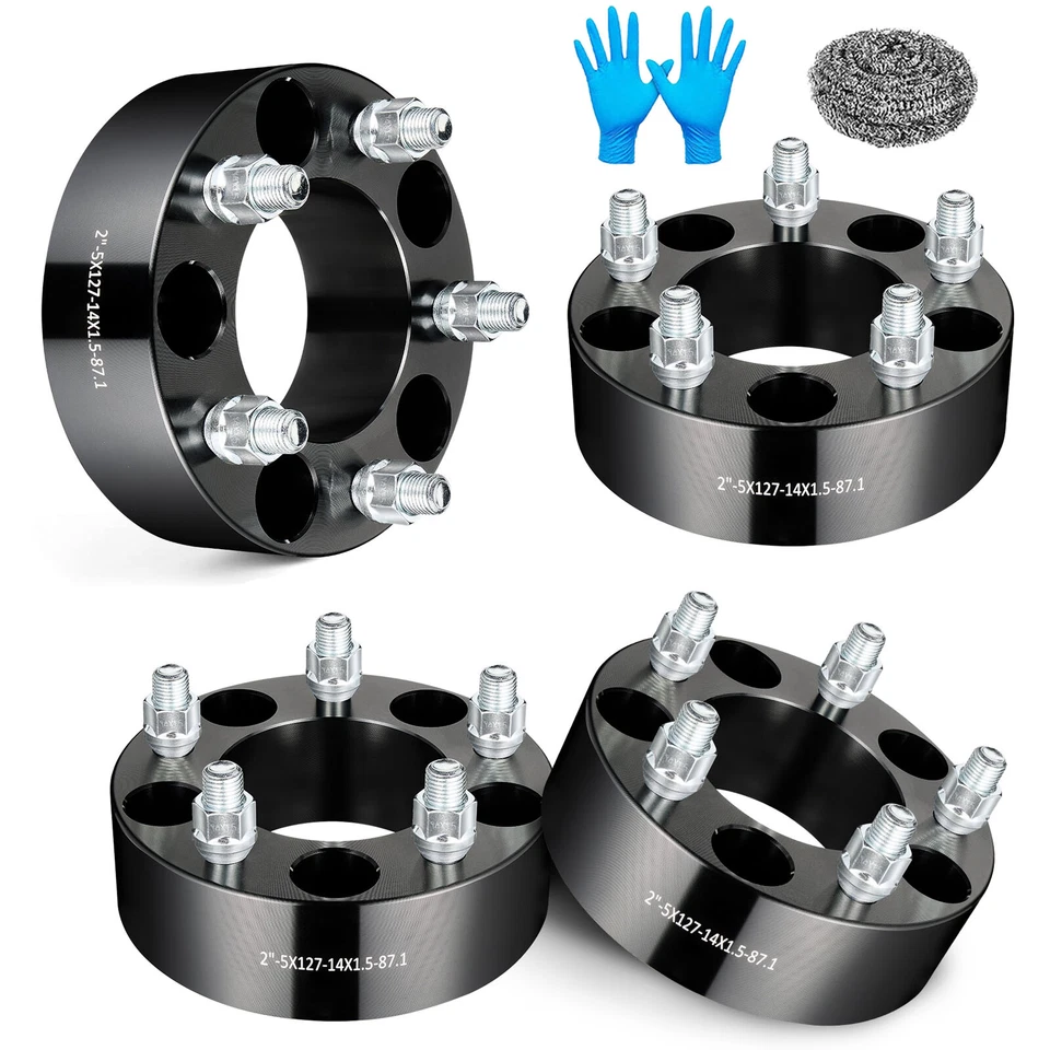 (4) 5x5 Wheel Spacers 2 inch M14x1.5 Fits Chevy C1500 Tahoe GMC C1500 Yukon Foto 4 de 4