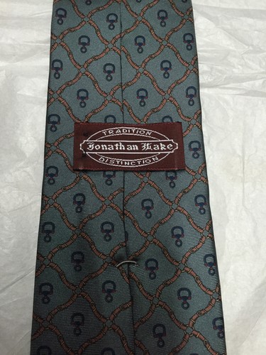 JONATHAN LAKE MENS TIE GRAY WITH GOLD AND BLUE 3 X 60 - Picture 4 of 4