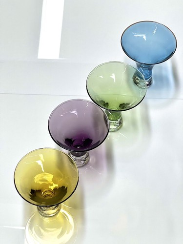Artland Tore Tagus Vintage Set of 4 Bubble Bottom Martini Cocktail Glasses 4 - Picture 4 of 11