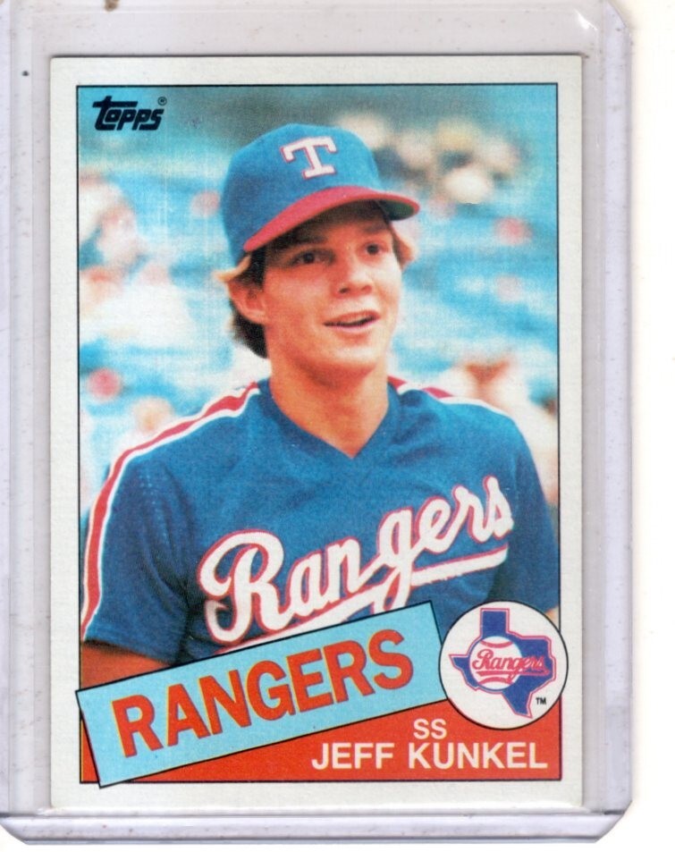 1985 Topps - #288 Jeff Kunkel Texas Rangers rookie baseball card