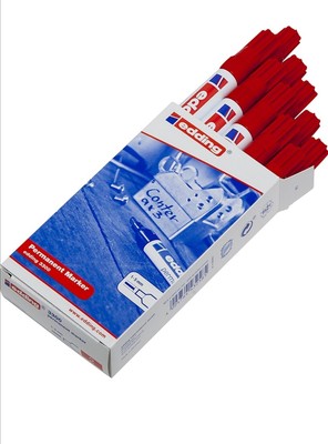 10x Permanentmarker rot edding 3300 Nachfüllbar 1-5mm Keilspitze