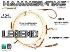 3-Pack Catch Shark 20/0 Tru-Sand Hammer-time Deployment Leader Land-based Shark