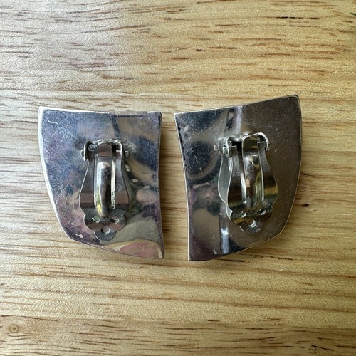 Vintage Navajo Phil Zachary Ohrringe Achat versteinertes Holz Sterlingsilber 17,8 g - Bild 6 von 8