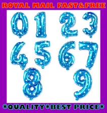 30" Giant Foil Blue Star Number Balloons 0-9 Air Helium Birthday Party Balloon