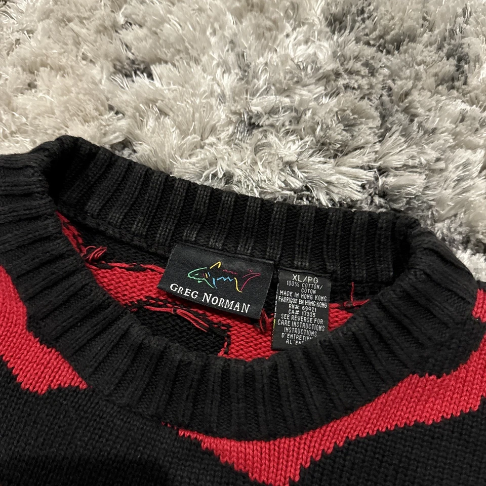 Suéter Vintage Greg Norman Abstracto Geométrico Estilo Coogi Años 90 Talla XL Y2K Foto 4 de 4