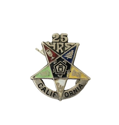 #ad #ad Vintage Order of The Northern Star Masonic Enamel Pin 25 Years California $10.00