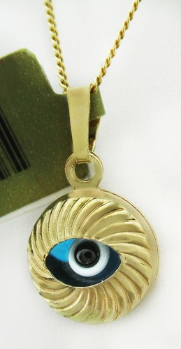 EVIL EYE FOR PROTECTION PENDANT 14k GOLD - NWT - Made in USA - Picture 2 of 3