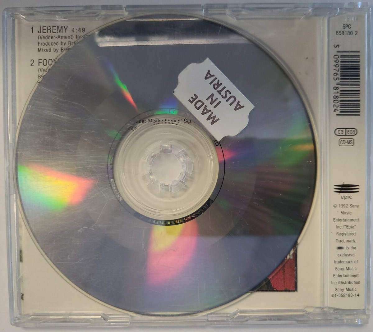 Pearl Jam - Jeremy (CD, 1992, Maxi Single) Austrian Print | eBay