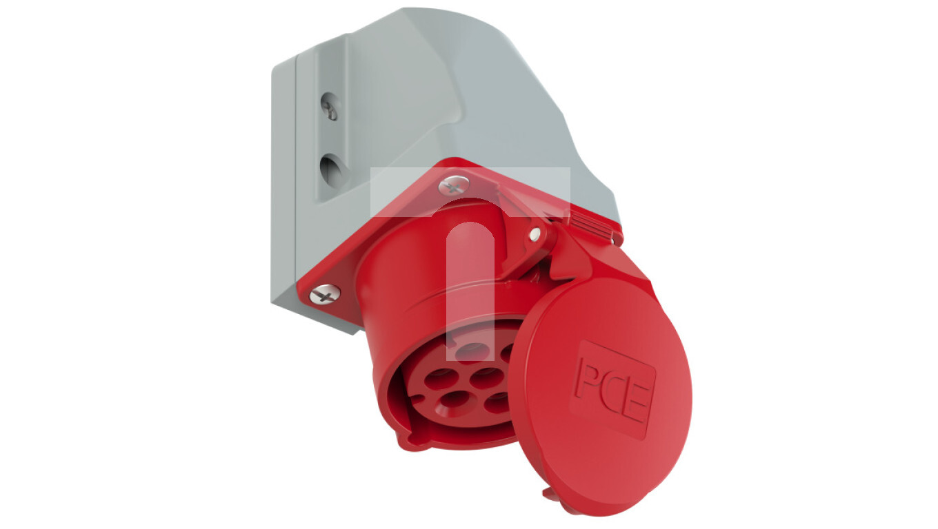 Fixed socket 16A 7P 400V red IP44 117-6V /T2UK