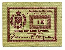 1 Krone Magistrat Der Stadt Czernowitz Cernauti Chernivtsi Bukowina Bucovina 2
