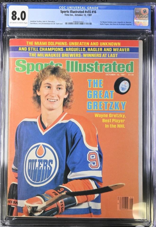 NEWSSTAND -Wayne Gretzky Sports Illustrated First Cover CGC 8.0 1981 - Image 2 of 3