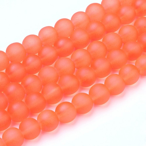 1Strand Transparent Glass Beads Frosted Round Mutli-Color for Jewelry Making - Picture 29 of 80