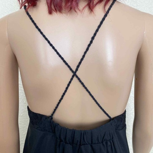 Victoria’s Secret Black Satin & Lace Babydoll Nightie Womens Lrg NWOT Sexy - Picture 4 of 9