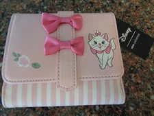 Disney The Aristocats Marie Bow Stripe Snap Wallet Floral Cat Her Universe NWT