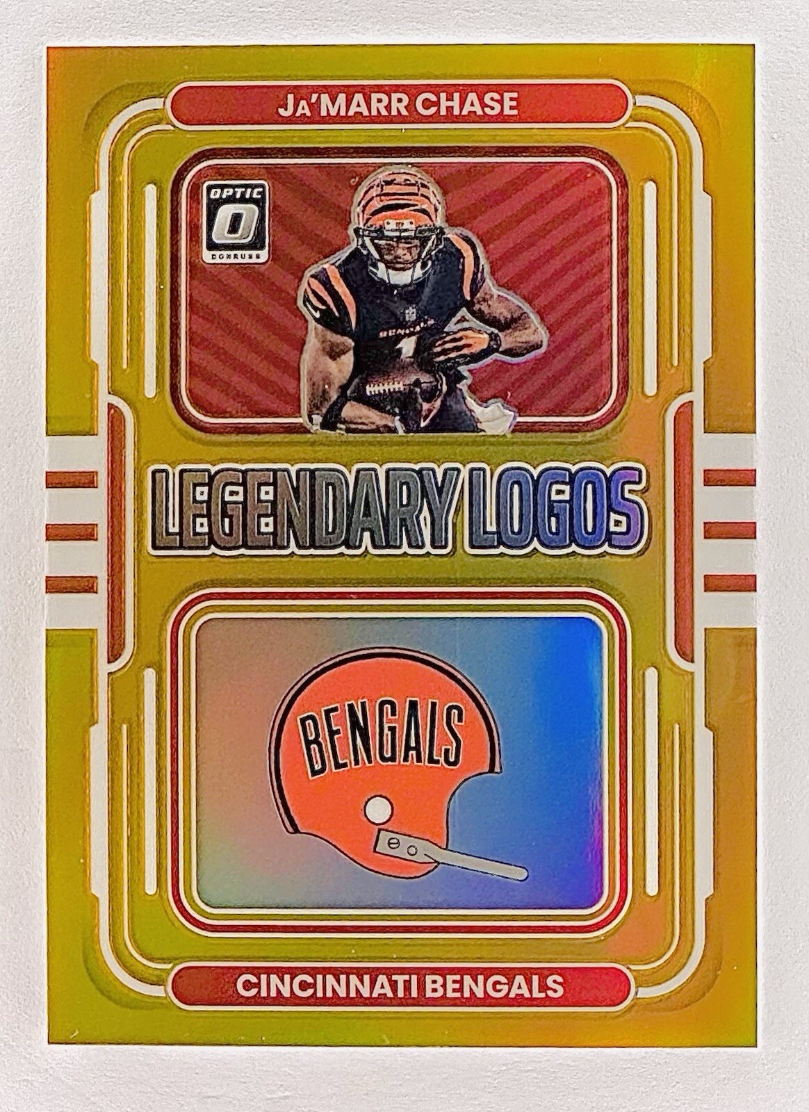 2022 Donruss Optic JA'MARR CHASE Legendary Logos #LL-7 Gold /10 Prizm Insert 🔥