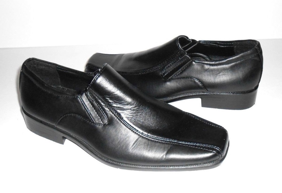 Tim Evans England Black Loafers Size 13 Metal Bit Accent Tim Evans England Black Faux Leather Loafer Dress Shoes Mens  main image 4