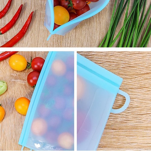 Reusable Silicone Storage Bag Kitchen Fresh Bag Snack - Picture 5 of 16