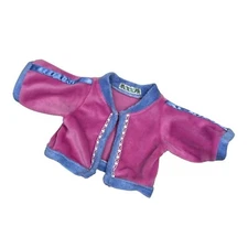 Vintage Cabbage Patch Kids Velour Track Jacket Doll Clothes Pink Purple