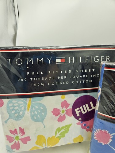 New Tommy Hilfiger FULL Malibu Floral Hawaii Girls Butterfly Flat Fitted Sheets - Picture 2 of 4