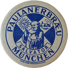 ALTER BIERDECKEL Paulaner Bräu München Gründung 1634 Bierfilze mit Impressum