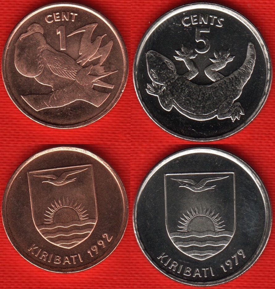Kiribati set of 2 coins 1 5 cents 19791992 UNC eBay