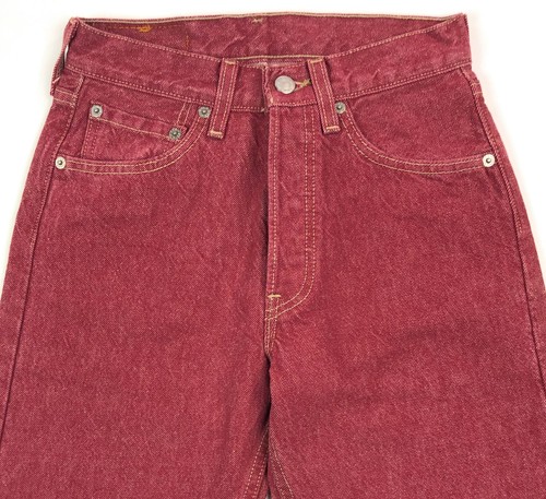 Levis 501 For Women 24x32 Red Jeans Vintage Button Fly Straight Leg Made In USA - Picture 4 of 10