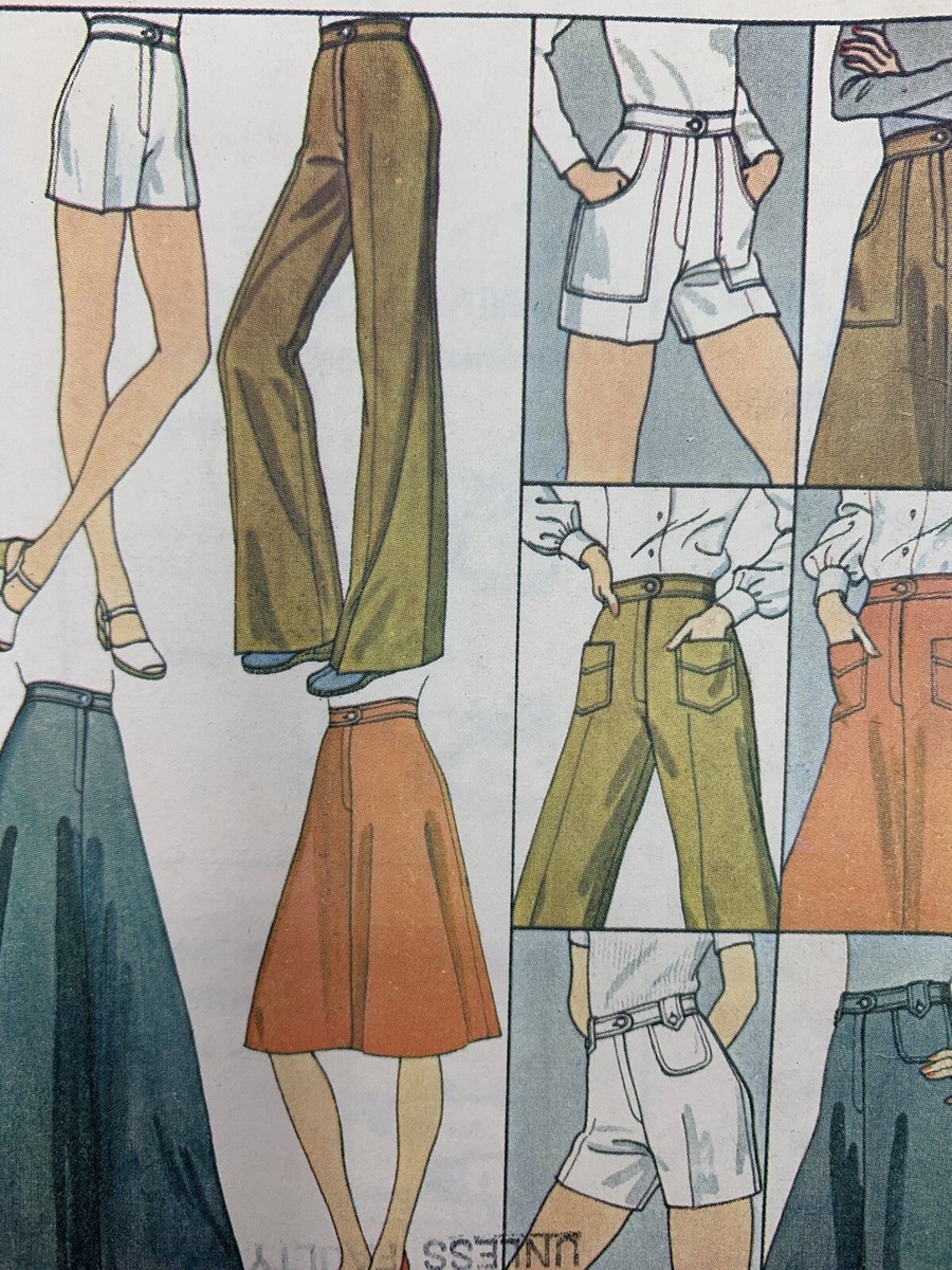 Vtg McCall's 4849 70s Sewing Pattern Skirt Flared Trousers