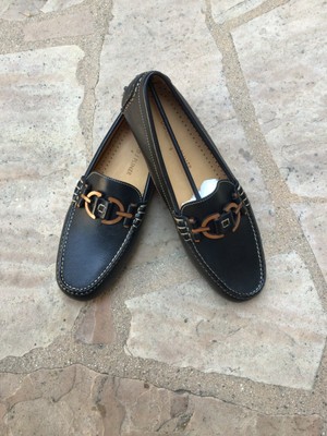 Donald J Pliner Black Waxy Calf Leather 