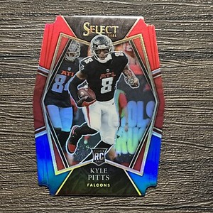 2021 PANINI SELECT KYLE PITTS PREMIER RED & BLUE DIE-CUT PRIZM ROOKIE FALCONS