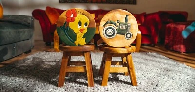 AGA'S OWN Sgabello per bambini in legno 25 cm con motivo animali sedia per bambini piccolo sgabello per bambini