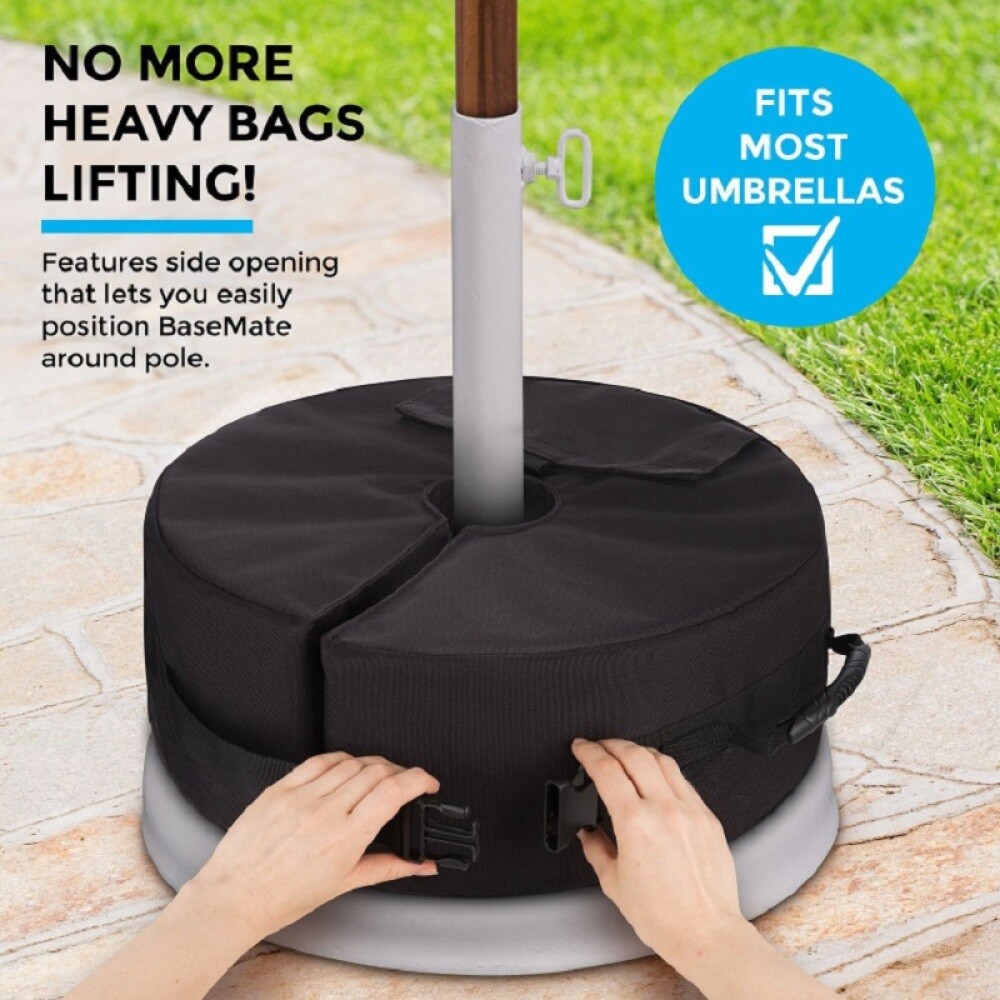 Set Of 4 C Hopetree Cantilever Offset Outdoor Umbrella Base Weight Black 256 Lb Umbrella Stands Bases Patio Furniture Accessories