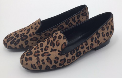 holland leopard print calf hair and leather loafer