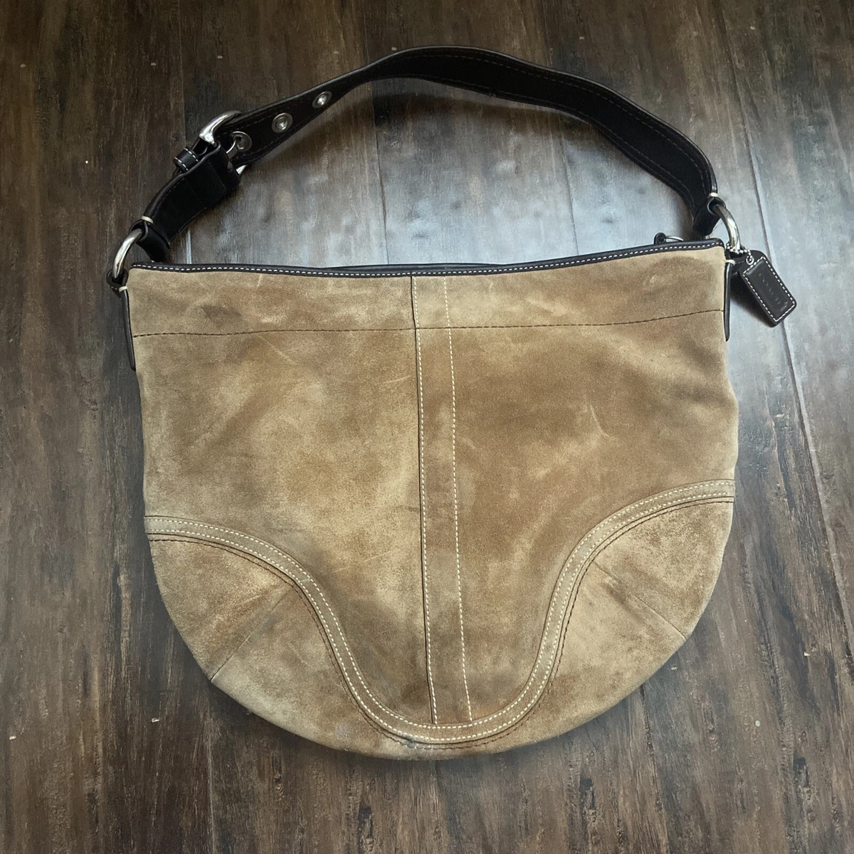 coach suede hobo