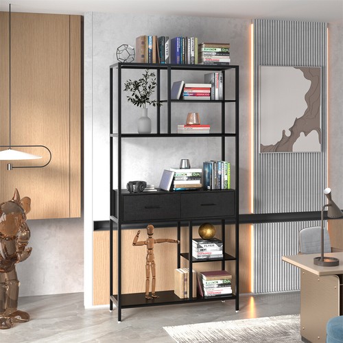 Heavy Duty Bookshelf Bookcase Display Shelves CD DVD Storage Media Rack Cupboard - Picture 8 of 12