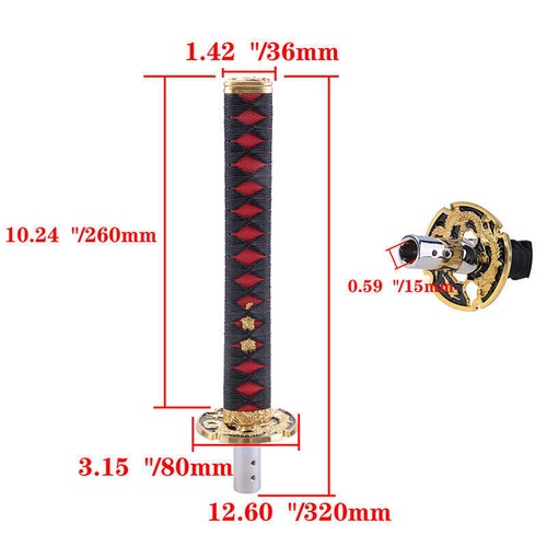Sword Handle Car Gear Shift Knob Manual Transmission Shifter Stick Black 260mm + - Picture 3 of 8