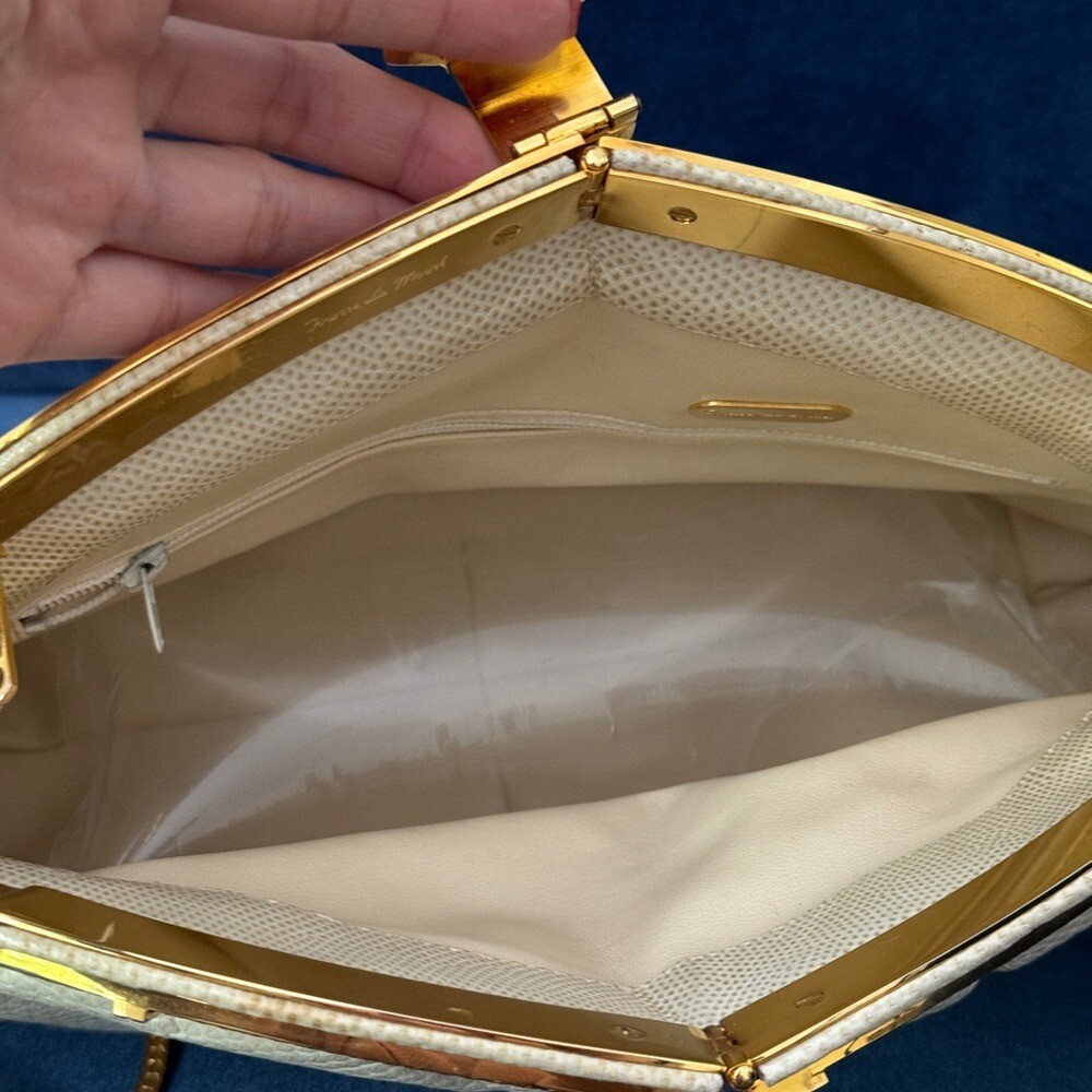 FINESSE LA MODEL White Python Snake LeatherClutch… - image 5