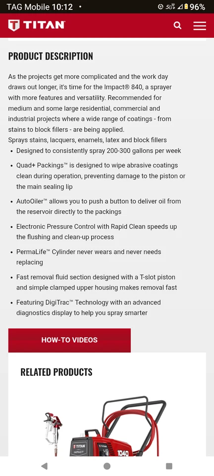 Titan Impact 840 Electric Airless Paint Sprayer - Image 4 of 4