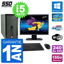 PC Tour HP 400 G1 Ecran 27" Intel i5-4570 RAM 16Go SSD 240Go Windows 10 Wifi