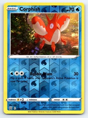 Pokemon Corphish SWSH05: Battle Styles SWSH05 Reverse Holofoil 038/163 LP TCG