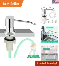 Compact Stainless Steel Kitchen Soap Dispenser - Easy Refill  47-Inch