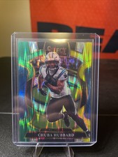 2025 Panini Select #43 Chuba Hubbard Green and Yellow Prizm Shock