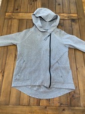 Nike Tech Fleece Asymmetric Cape Hoodie Sweatshirt Women L Full Zip Gray Active