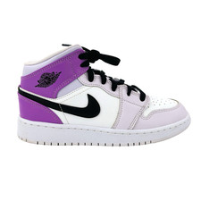 Youth 5Y Womens 6.5 Nike Air Jordan 1 Mid GS Pink Purple Black Shoe DQ8423-501