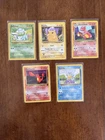 Pokemon Vintage Kanto Starter Lot 5 Cards Pikachu Charmander Squirtle Bulbasaur
