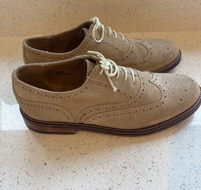 JONES BOOTMAKER Herren Leder Schnürschuhe Brogue Schuhe UK 7 EU 41 Hellbraun Wildleder. A8